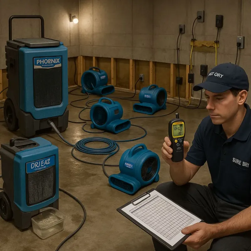 Structural Drying and Dehumidification process in West Lafayette, IN